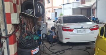 Patong Tire Shop — надёжный шиномонтаж с быстрым профессиональным ремонтом проколов: съём шины, внутренняя заплата и тест на герметичность